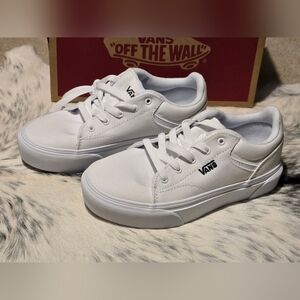Vans All-White Lace-Up Sneakers